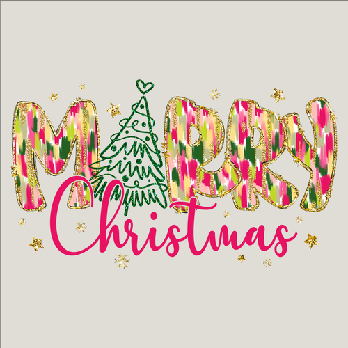 Merry Christmas gold glitter