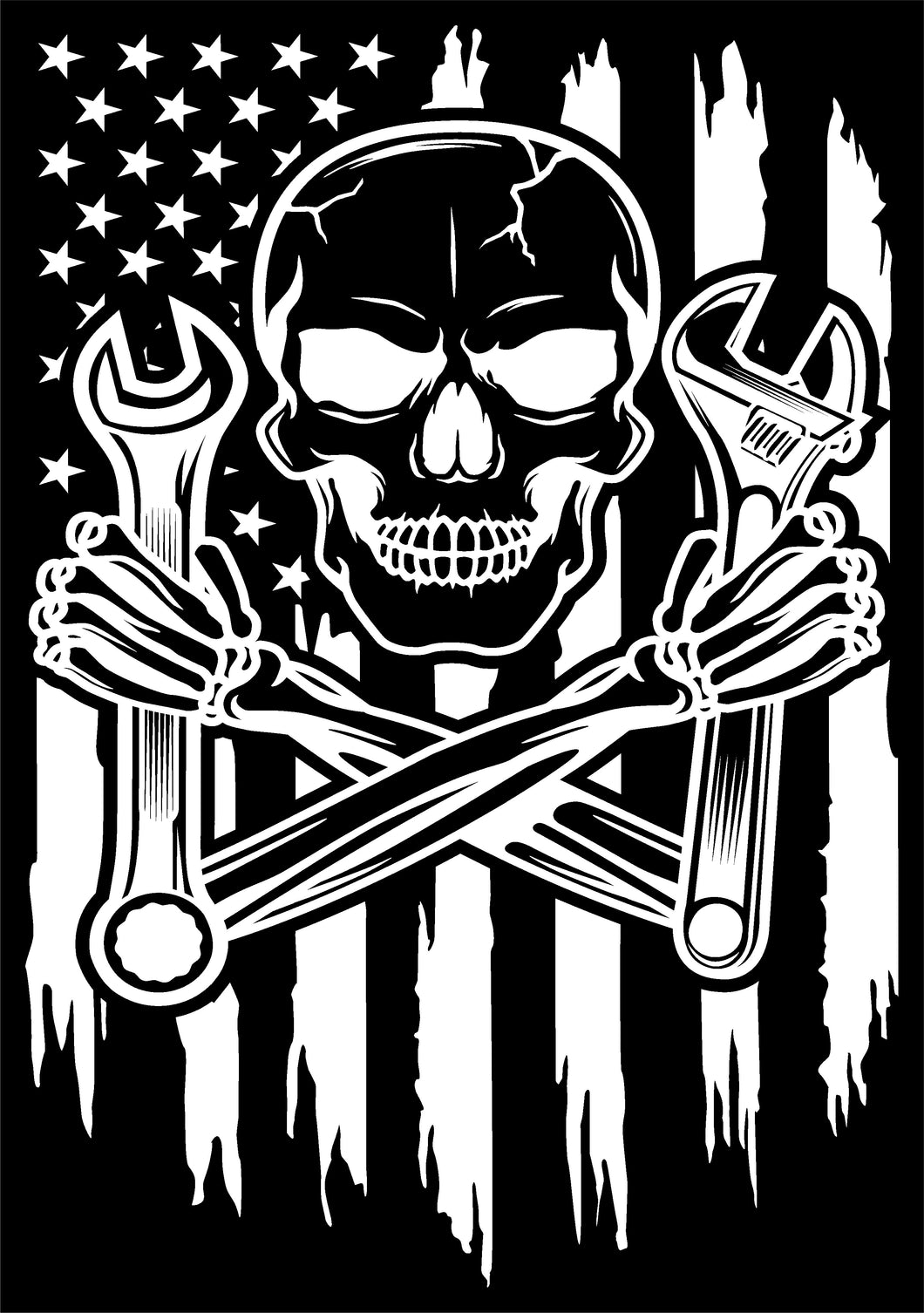USA Skull tool flag