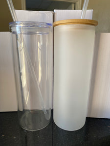 Sublimation 25oz  Glass Tumbler (Clear or Frosted)